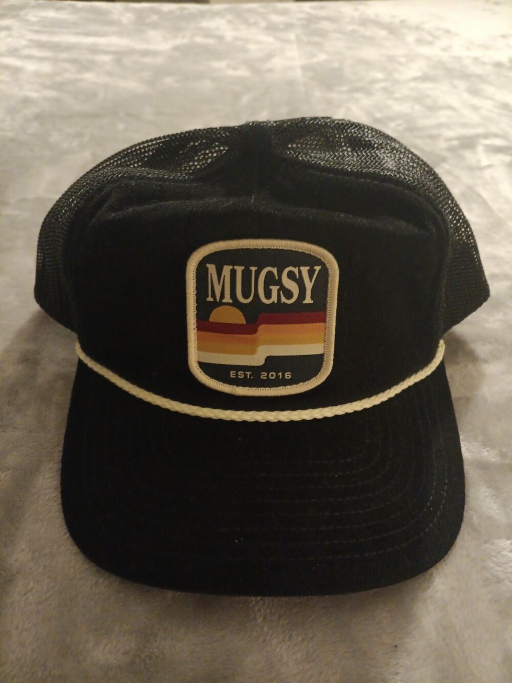 Mugsy Corduroy Trucker Snapback Roped Hat Cap Black